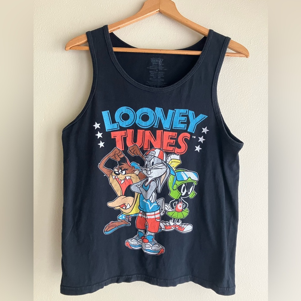 Looney Tunes Y2K 90s Cartoon Tank Top Woman’s Size Small Black Cotton